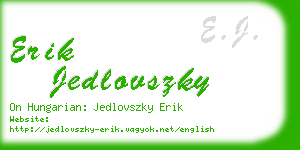 erik jedlovszky business card